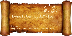 Hofmeister Ezékiel névjegykártya